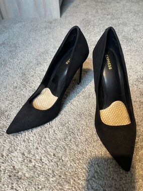 Express Black Pointed Toe Suede Stilettos